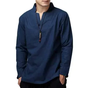Vintage Chinese Style Cotton Linen T Shirt