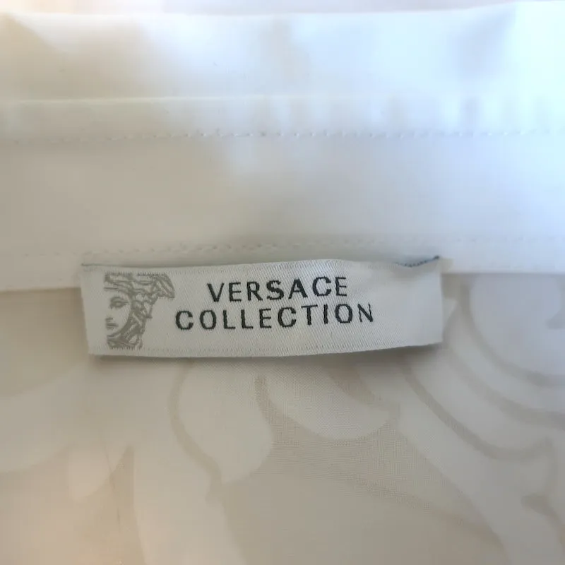 Vintage Versace Collection Burnout Print Button Down Shirt White Size 44