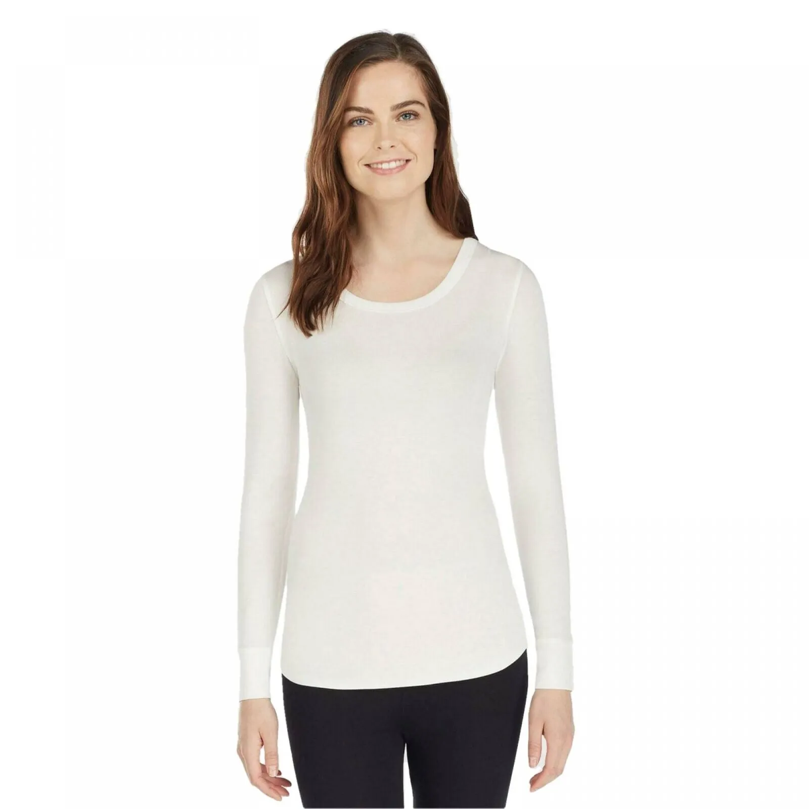 Warm Essentials by Cuddl Duds Women's Smooth Stretch Thermal Scoop Neck Top