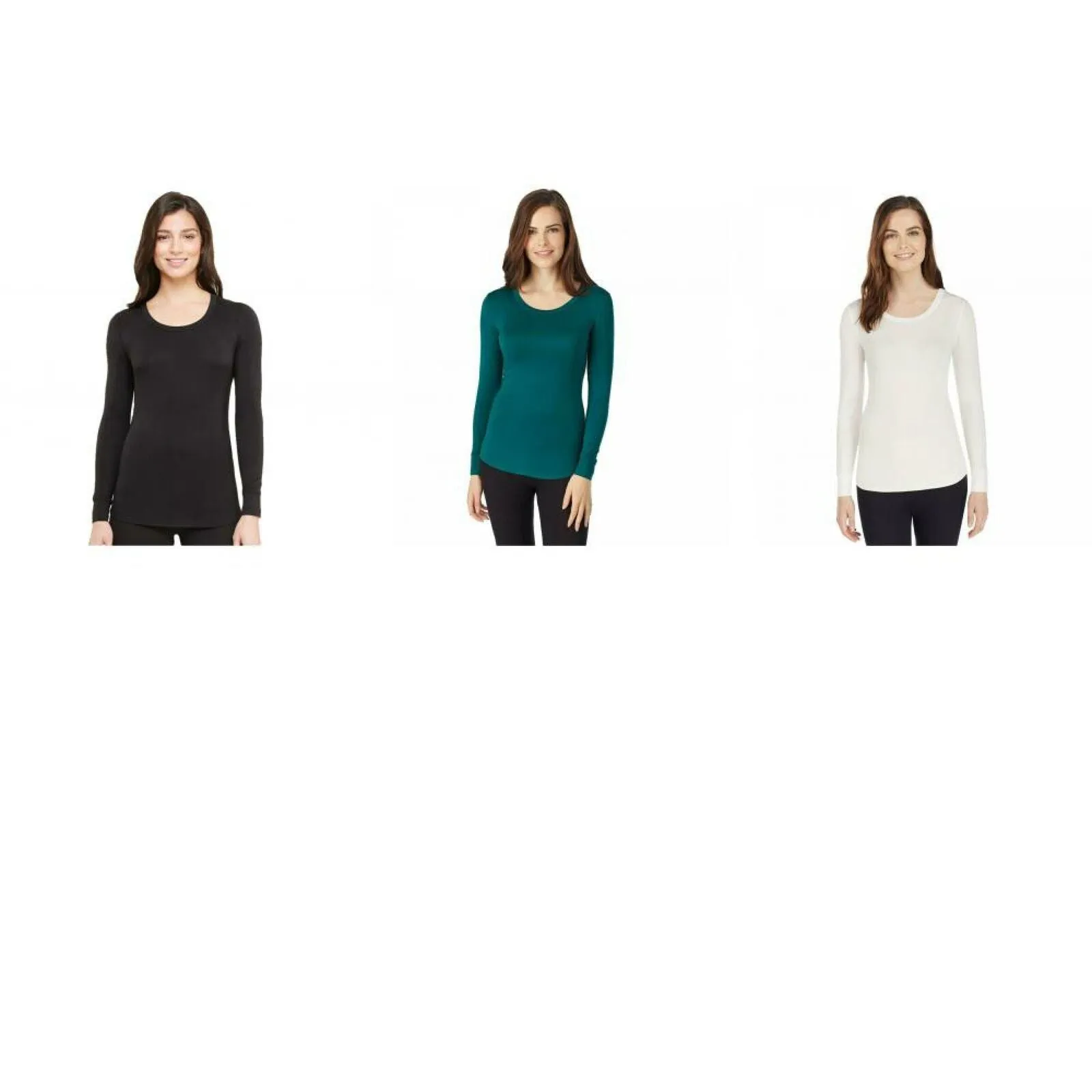 Warm Essentials by Cuddl Duds Women's Smooth Stretch Thermal Scoop Neck Top