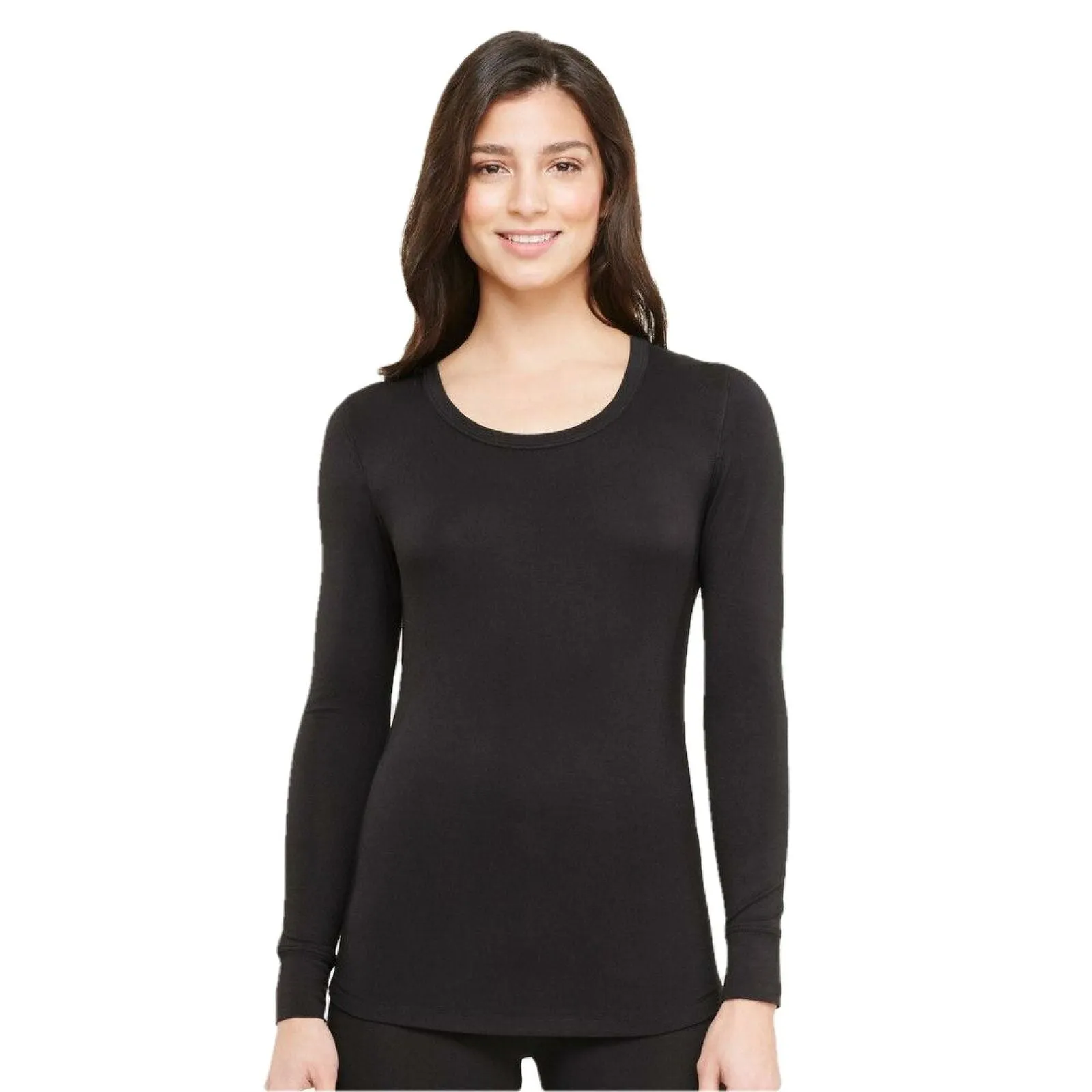 Warm Essentials by Cuddl Duds Women's Smooth Stretch Thermal Scoop Neck Top
