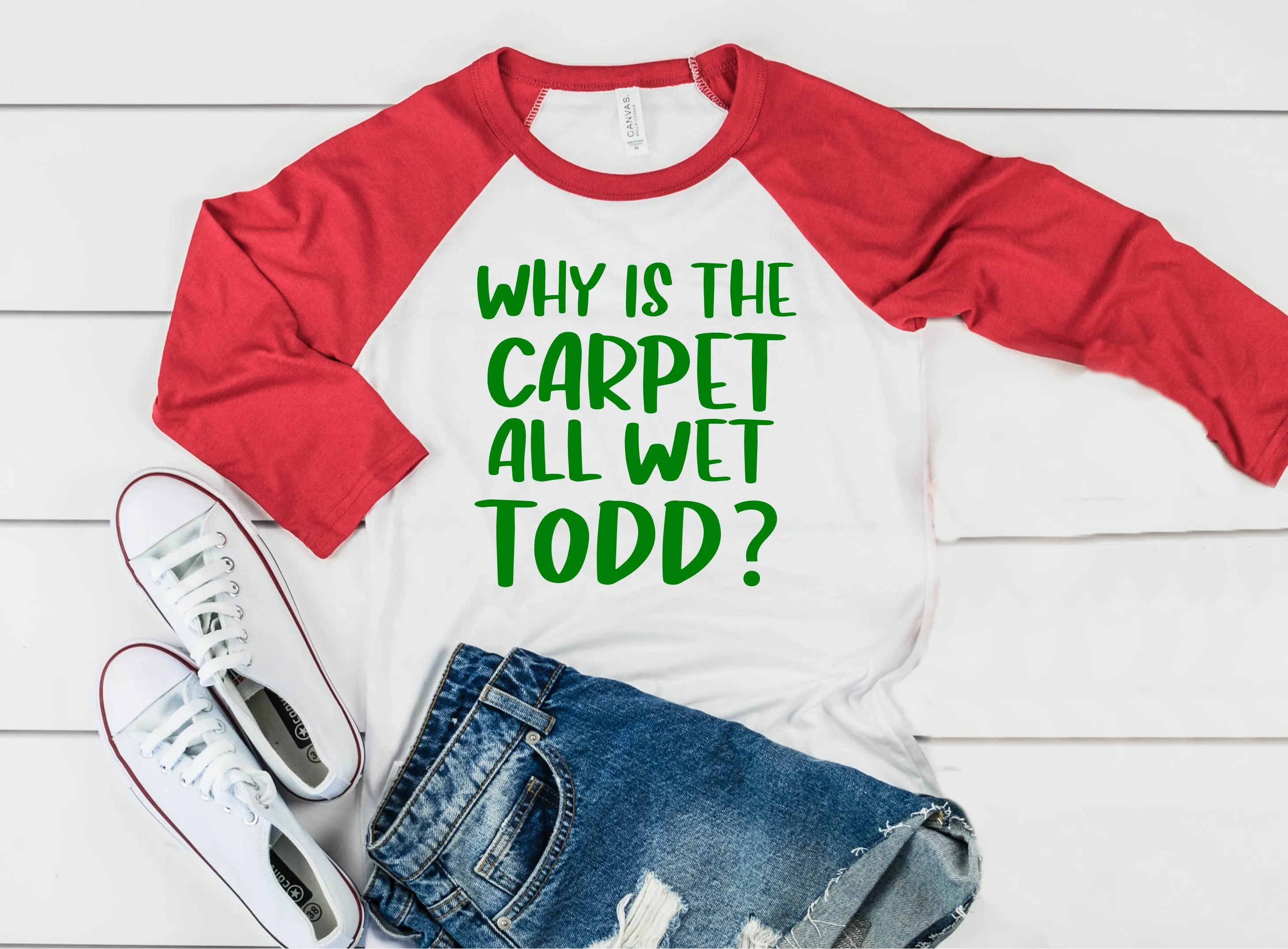 Why Is The Carpet All Wet Todd Raglan | Unisex Raglan