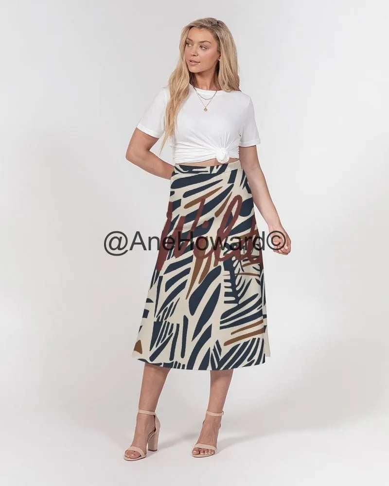 Women's A-Line Midi Skirt Go Wild