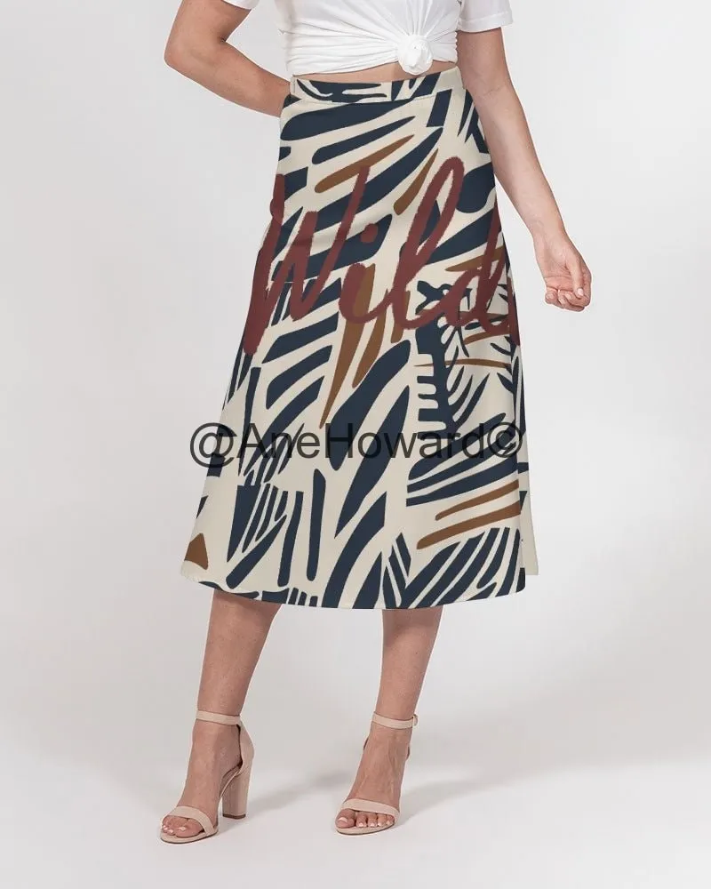Women's A-Line Midi Skirt Go Wild