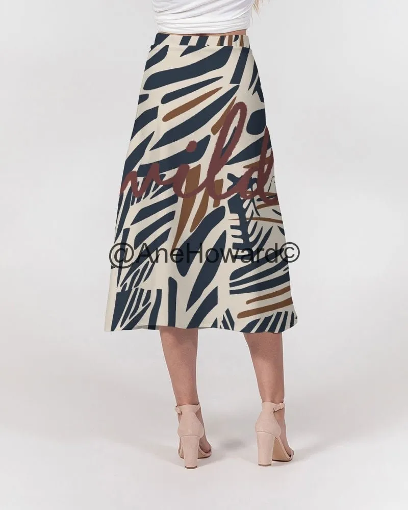Women's A-Line Midi Skirt Go Wild