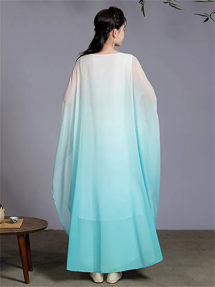 Women's Ancient Style Cosplay Flowy Chiffon Fairy Dress