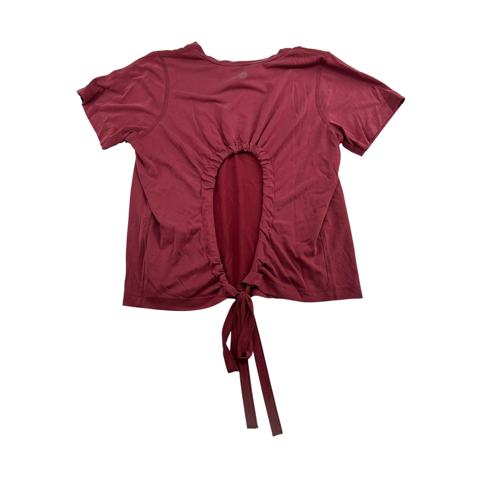 Womens Burgundy Open-Back Tie T-Shirt #6429
