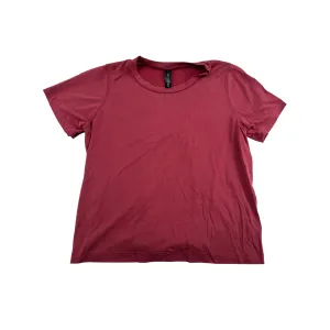 Womens Burgundy Open-Back Tie T-Shirt #6429