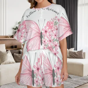 Women's Button String Short Pajama Sets