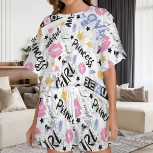 Women's Button String Short Pajama Sets