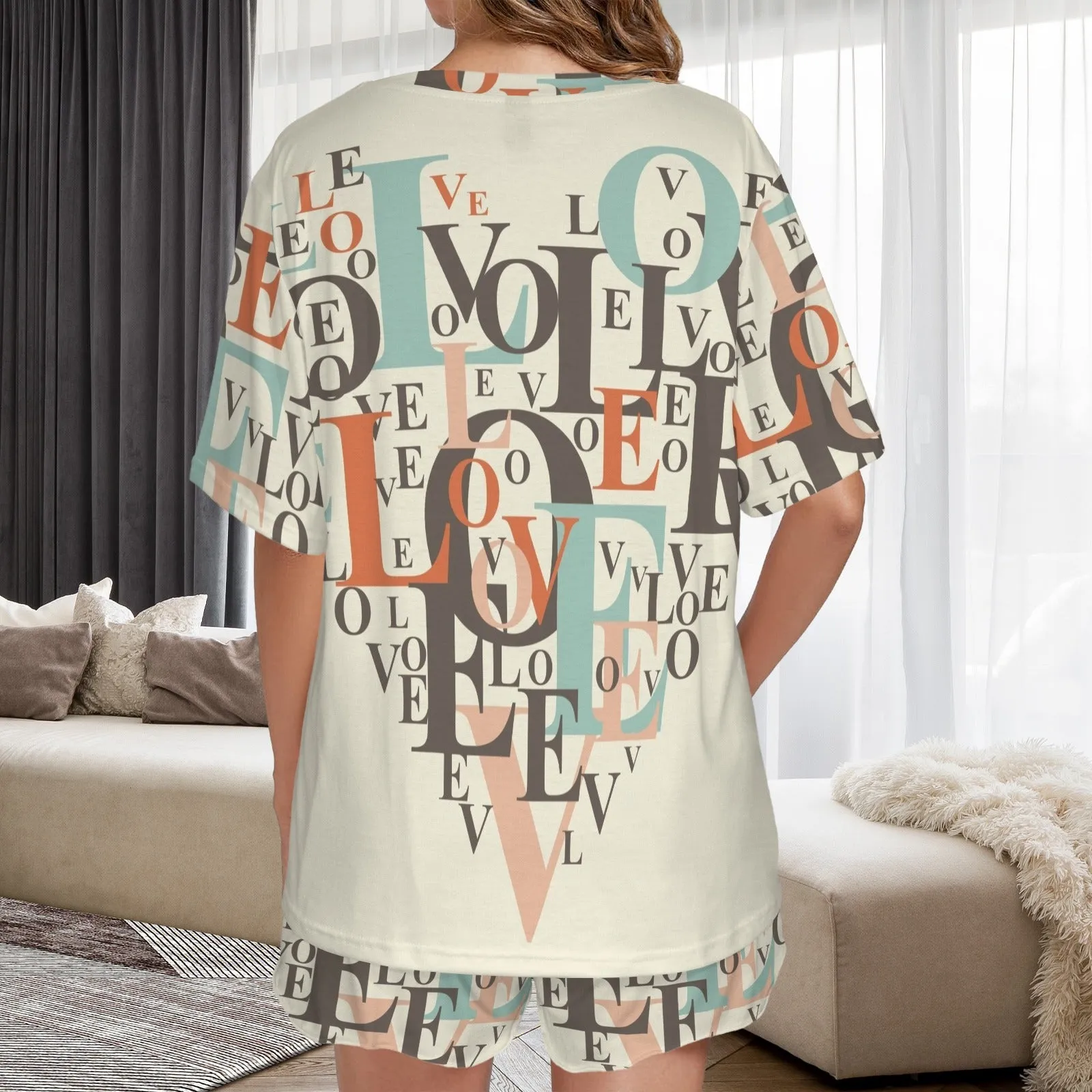 Women's Button String Short Pajama Sets