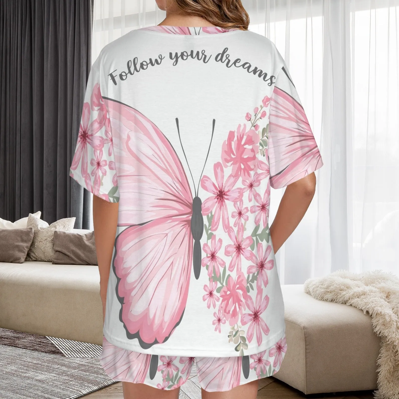 Women's Button String Short Pajama Sets