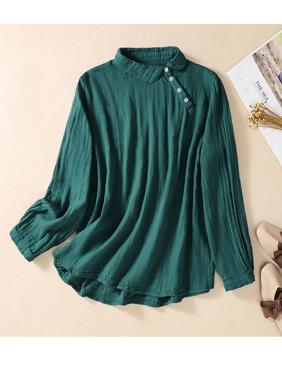 Women's Casual Cotton And Linen Shirt