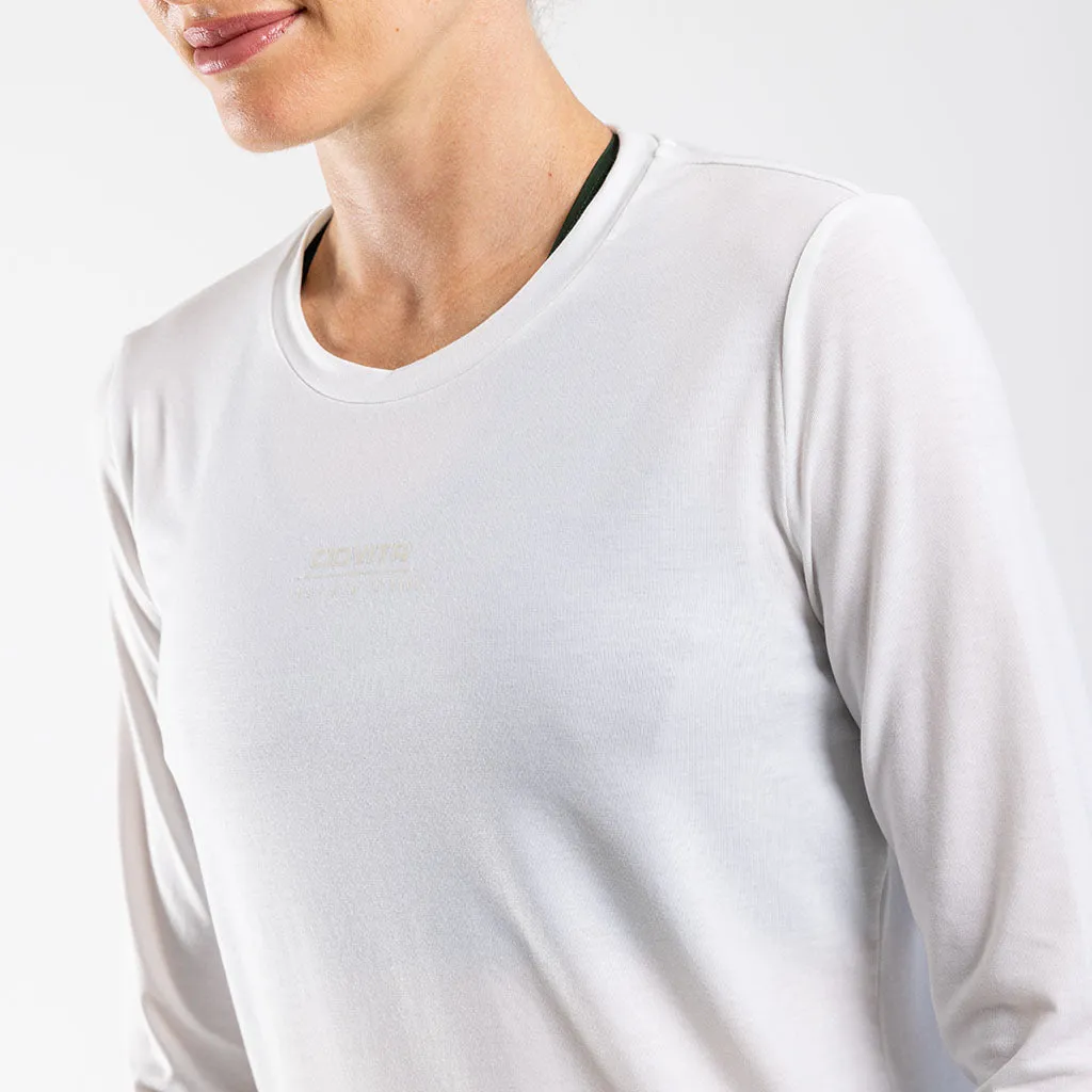 Women's Core Casual Long Sleeve T Shirt (White)