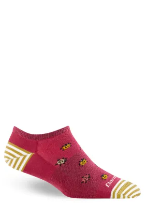Women's Cranberry Ladybug Wool Ankle Socks