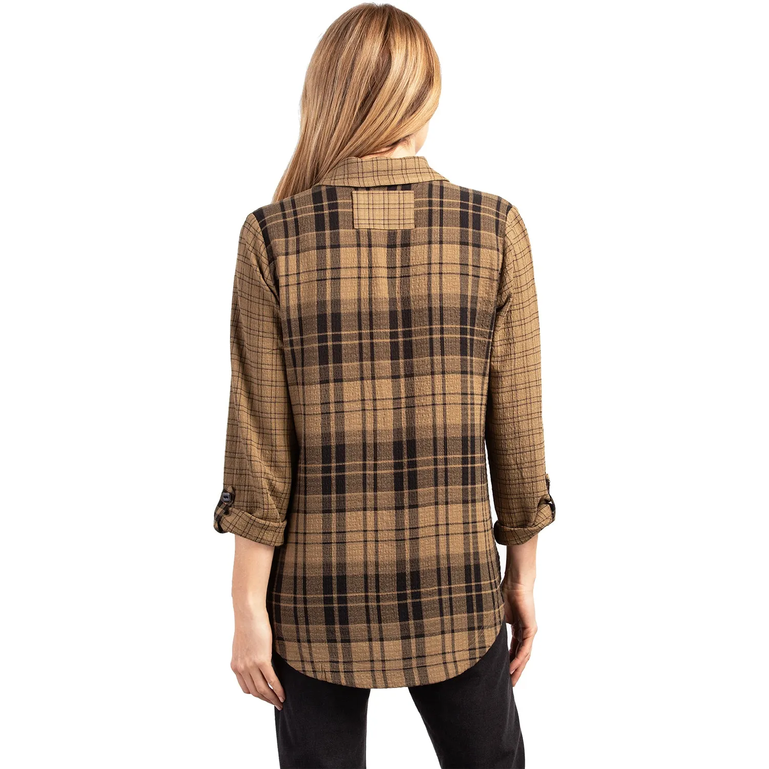 Women's Habitat Boyfriend Shirt Fawn Plaid