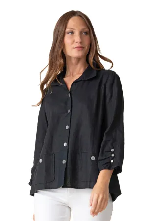 Women's Habitat Linen Solid Favorite Shirt Black