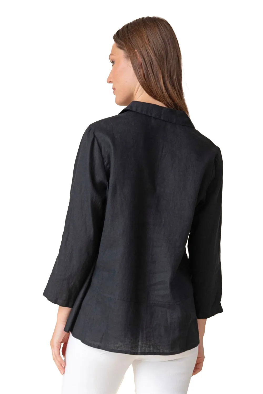 Women's Habitat Linen Solid Favorite Shirt Black