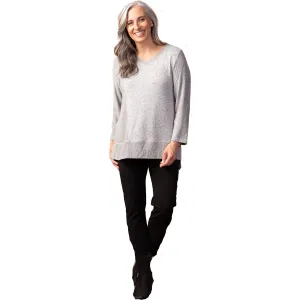 Women's Habitat V-Neck Rib Sleeve Top Winter White