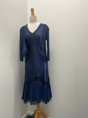 Women's Komarov | Charmuese Dress with Matching Jacket | Midnight Navy