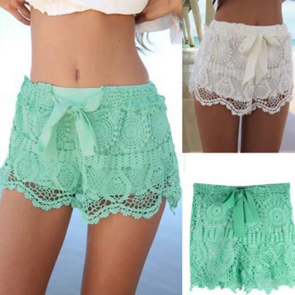 Women's Lace Crochet Shortys