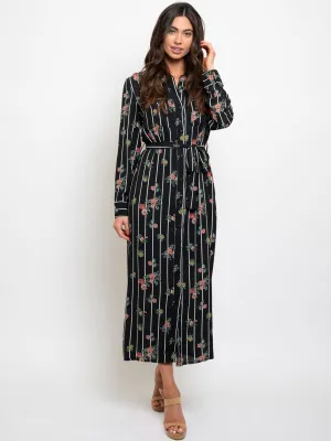 WOMEN'S LONG SLEEVE FLORAL MAXI DRESS