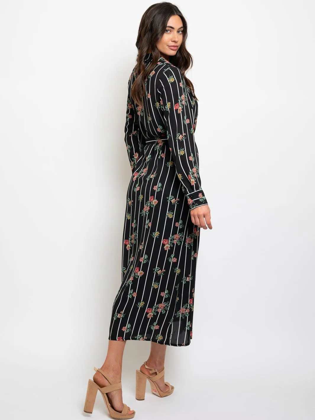 WOMEN'S LONG SLEEVE FLORAL MAXI DRESS