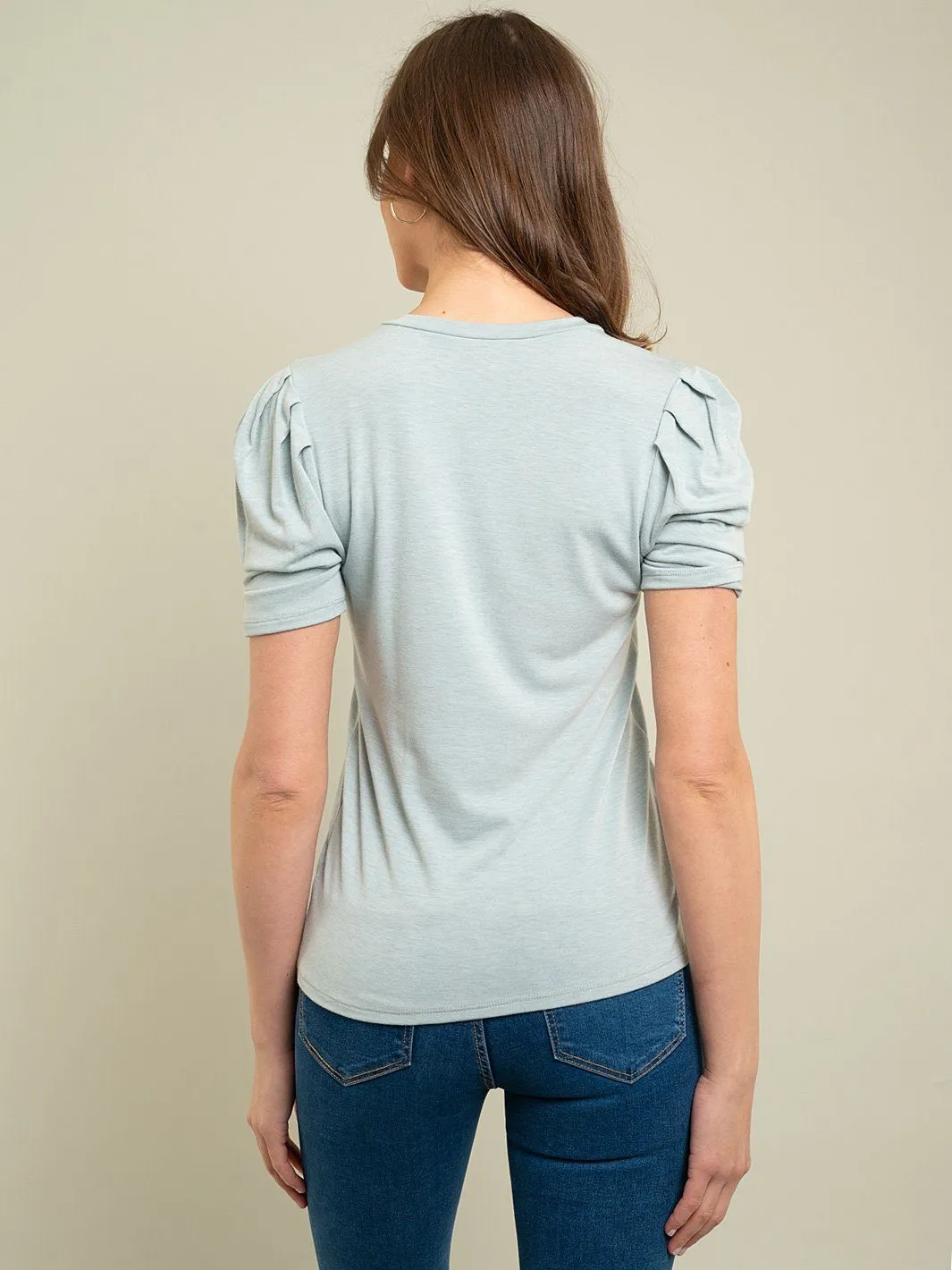 WOMEN'S PUFF SHORT SLEEVE TOP