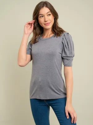 WOMEN'S PUFF SHORT SLEEVE TOP