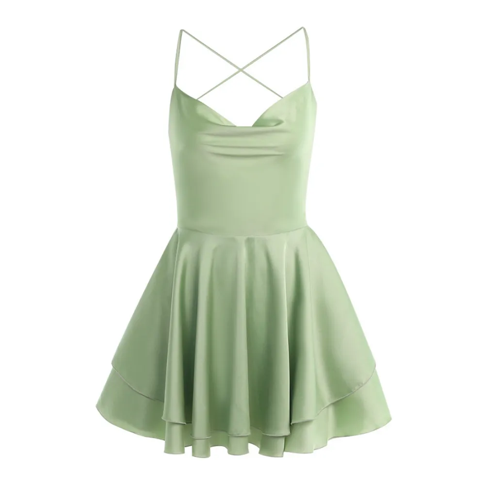 Women's Satin A-Pulse Dress