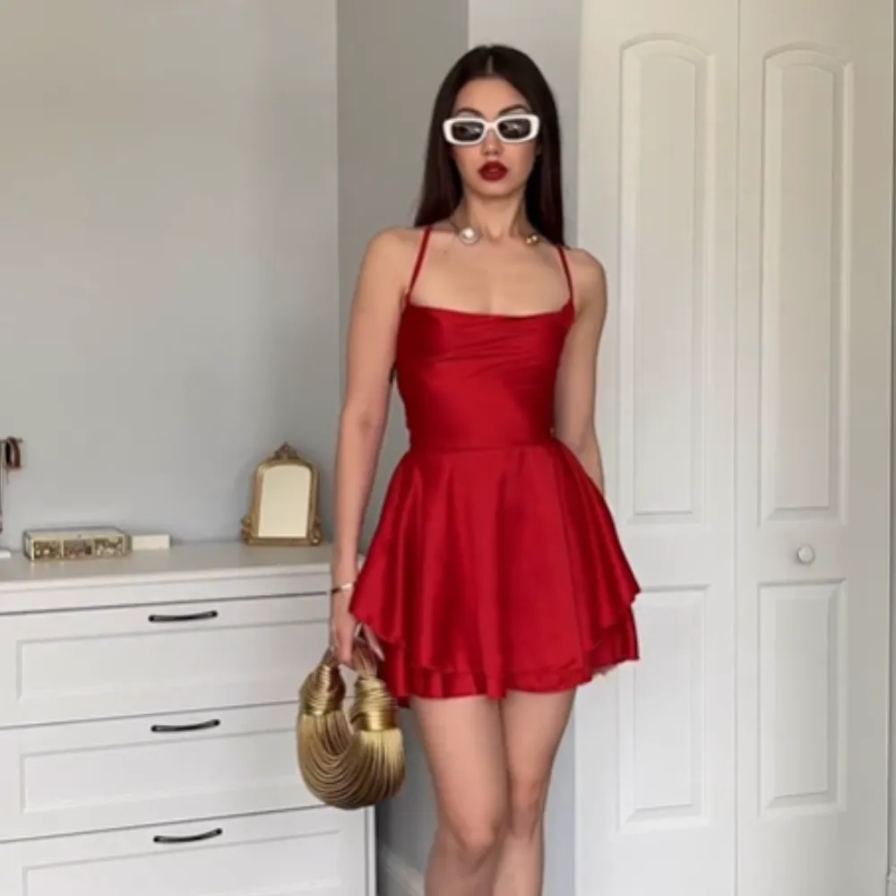 Women's Satin A-Pulse Dress