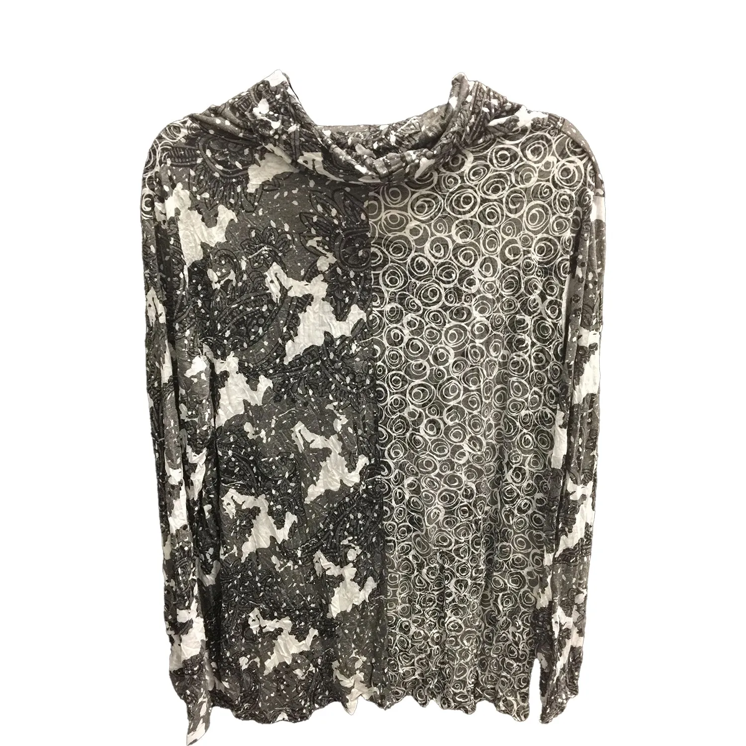 Women's Shana Apparel Crinkle Mix Media Cowl Neck Black