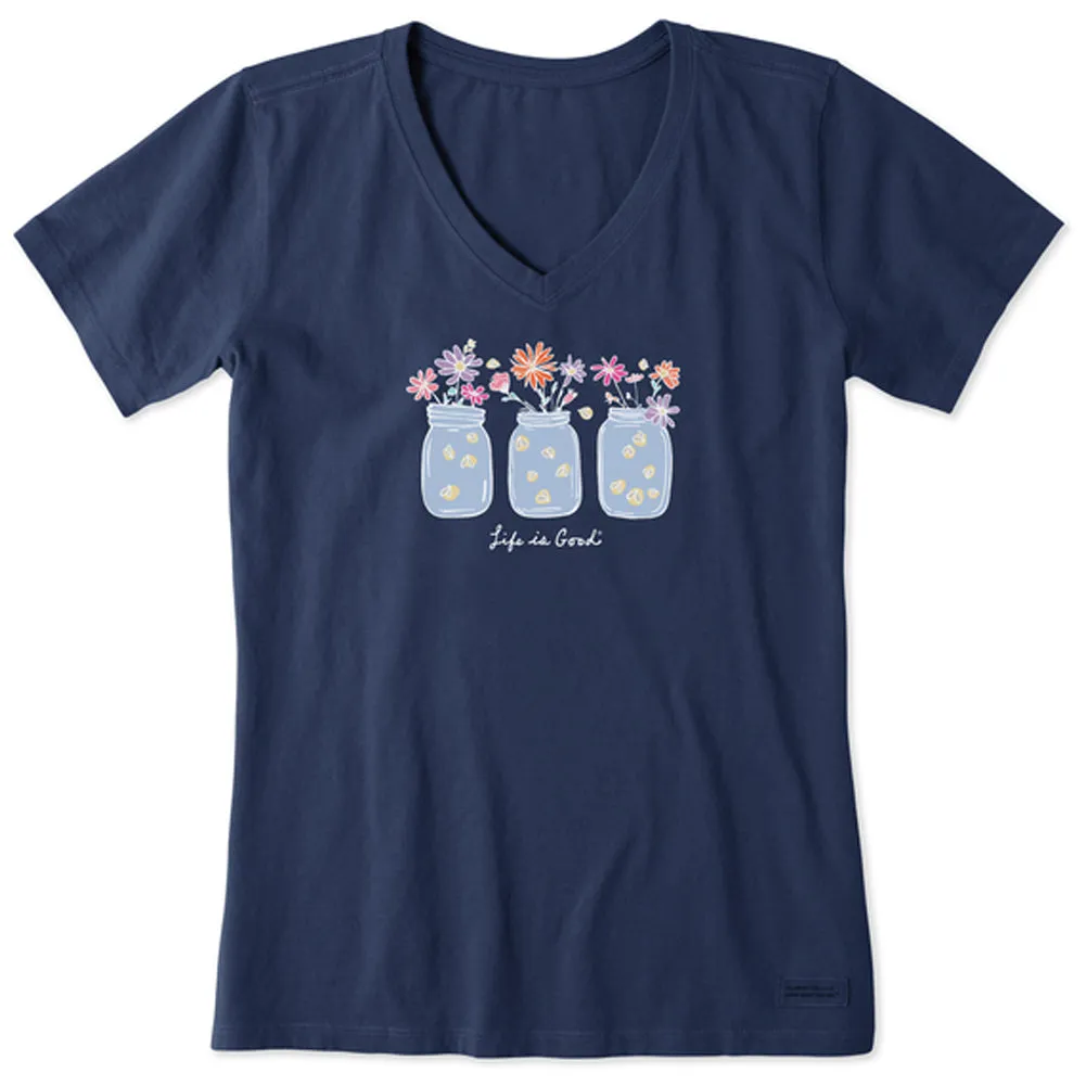Women's Shine on Daisy Jars Short Sleeve Vee - 129290