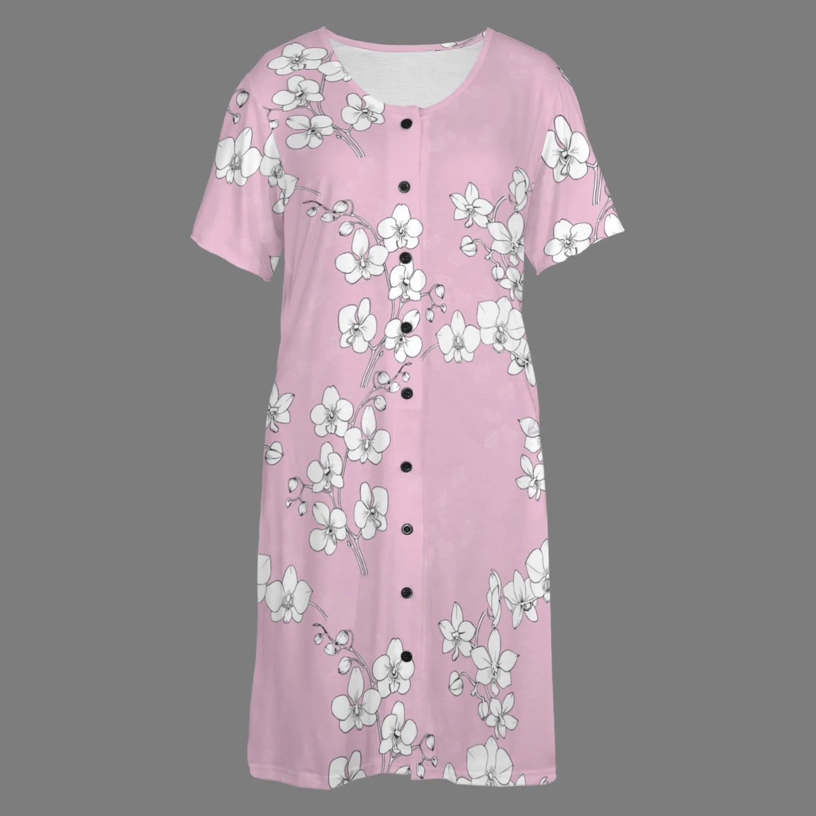 Women's Short Sleeve Button Nightdresses