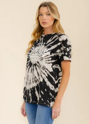 WOMEN'S SHORT SLEEVE GRAPHIC BASIC TIE DYE SHIRT
