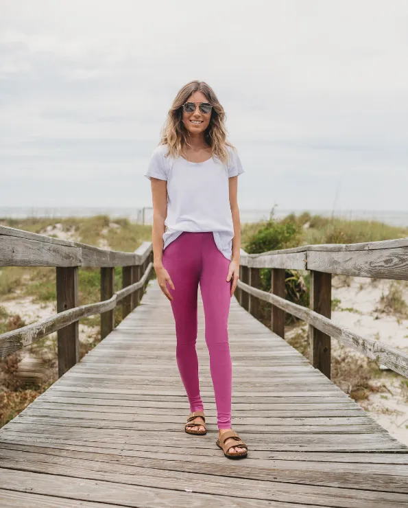 Women's Soft 100% Cotton Petite Leggings | Navy