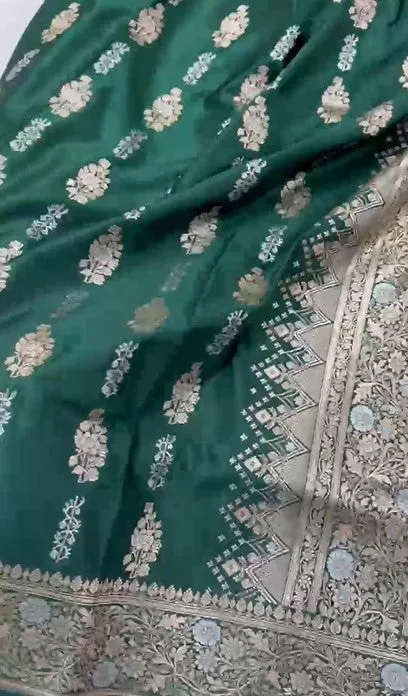 Women's Traditional Handloom Inspired Pure Mashru Silk Gradient Dual Color Shade Saree
