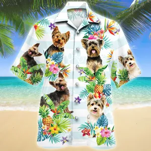 Yorkshire Terrier Tropical Flower Hawaiian Shirt