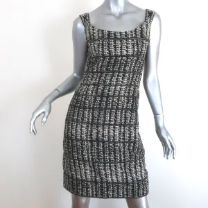 Zac Posen Dress Black/Cream Chain-Trim Brocade Size 6 Sleeveless Sheath