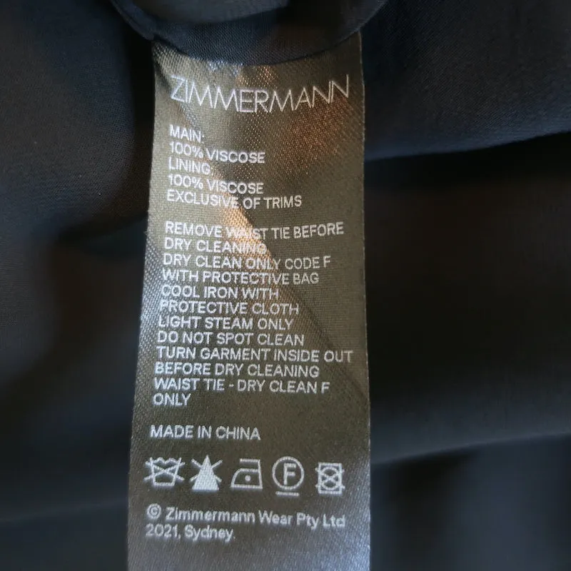 Zimmermann Tiered Midi Skirt Tempo Black Paisley Print Chiffon Size 2 NEW